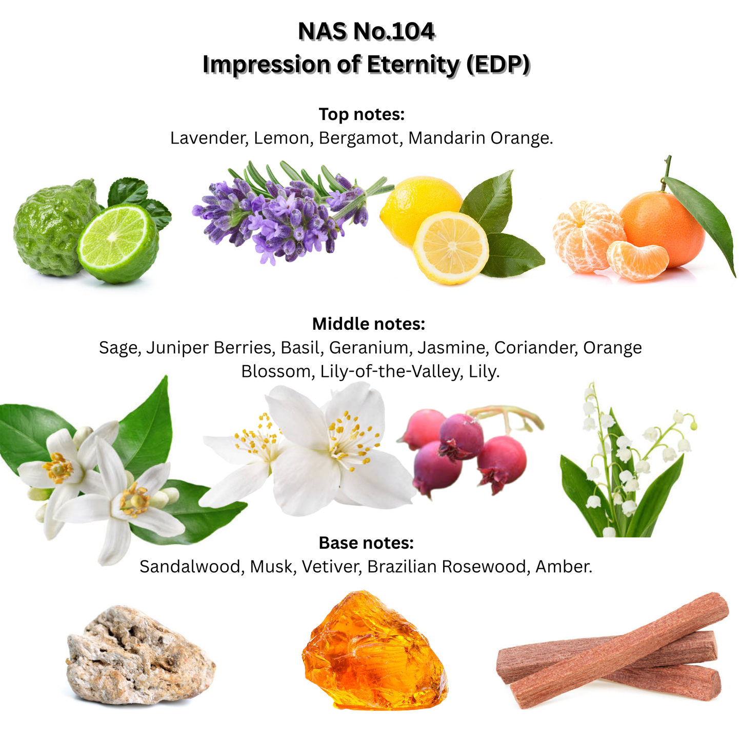 Nas No.104 Impression of Eternity Perfume for Men EDP Spray 50ml.