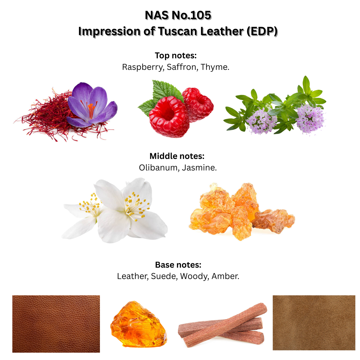 NAS No.105 Impression of Tuscan Leather Perfume for Women and Men EDP Spray 50ml.